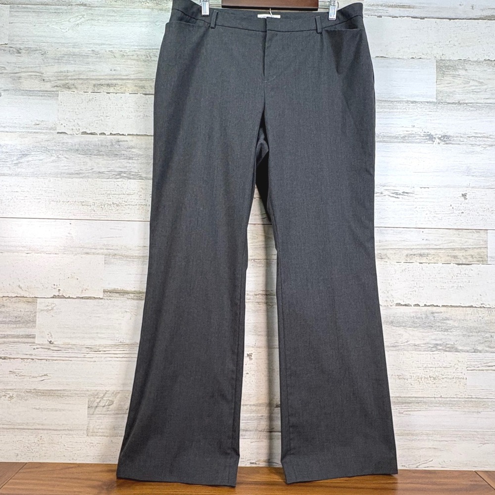 Coldwater Creek‎ Womens Gray Stretch Flare Dress Pants Size 16 Career Trousers